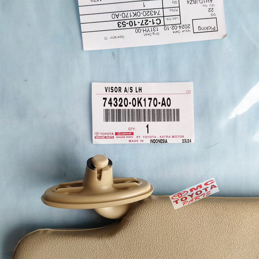 Sun Visor Tahanan Cahaya Kiri Innova Fortuner Hilux 74320-0K170-A0