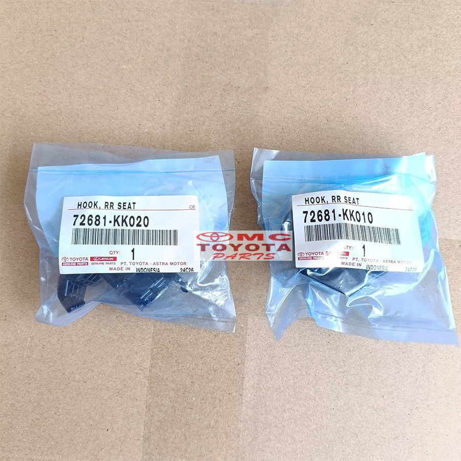 Hook Gantungan Pengunci Kaki Jok Seat Belakang Kanan Kiri Toyota Fortuner VRZ SRZ 72681-KK010 72681-KK020