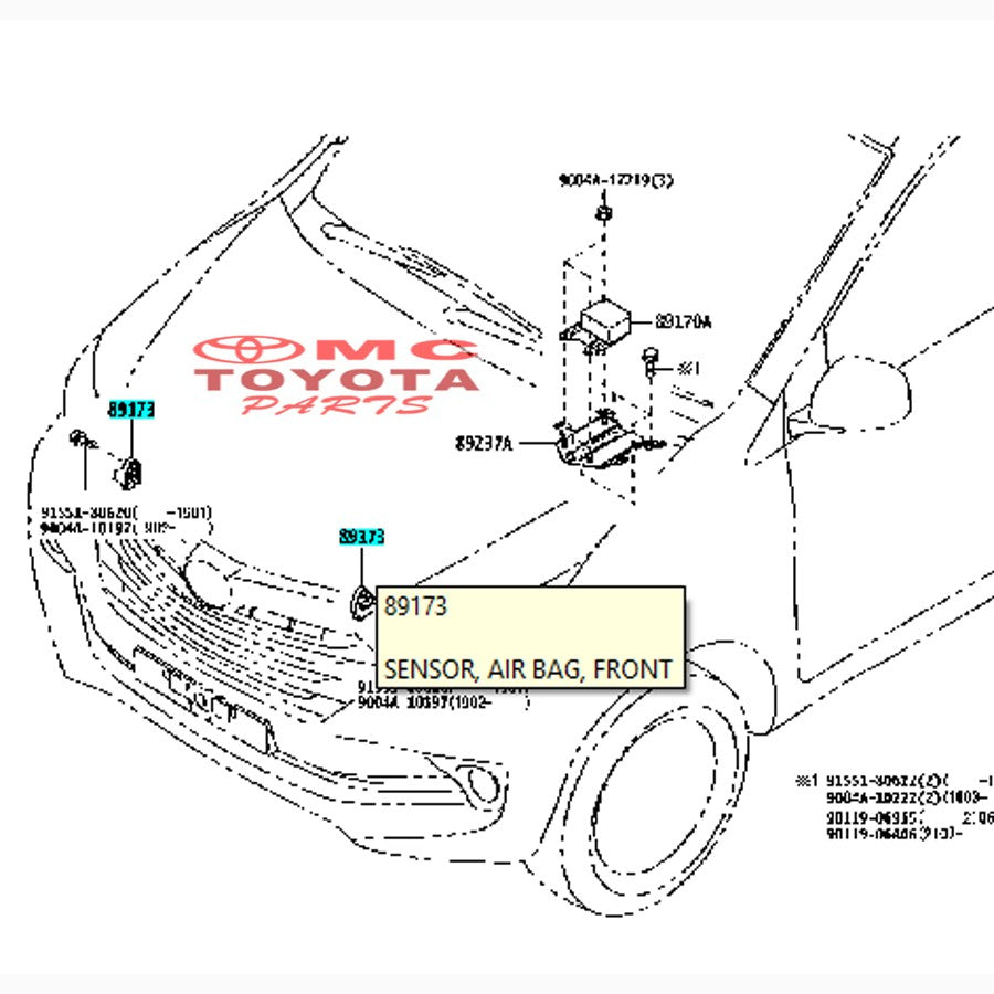 Sensor Air Bag Depan Grand New Avanza Xenia 89173-BZ120