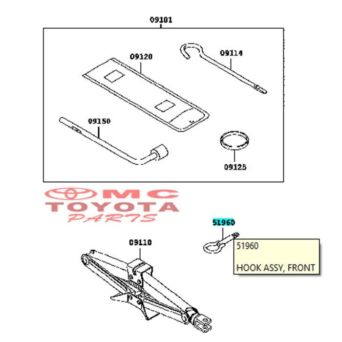 Towing Hook Besi Cantolan Derek Depan Avanza Xenia 51960-BZ020