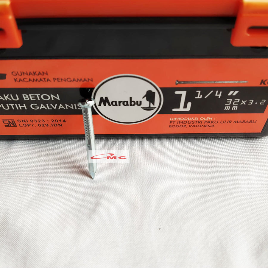 Paku Beton Baja Galvanis Tembok MARABU CML 3 CM 1 1/4 inch Putih