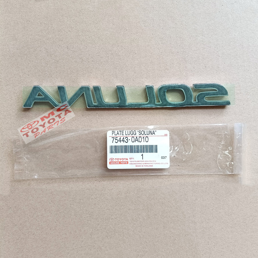 Emblem Tulisan SOLUNA Chrome Logo Sticker Stiker Toyota Soluna Original 75443-0A010