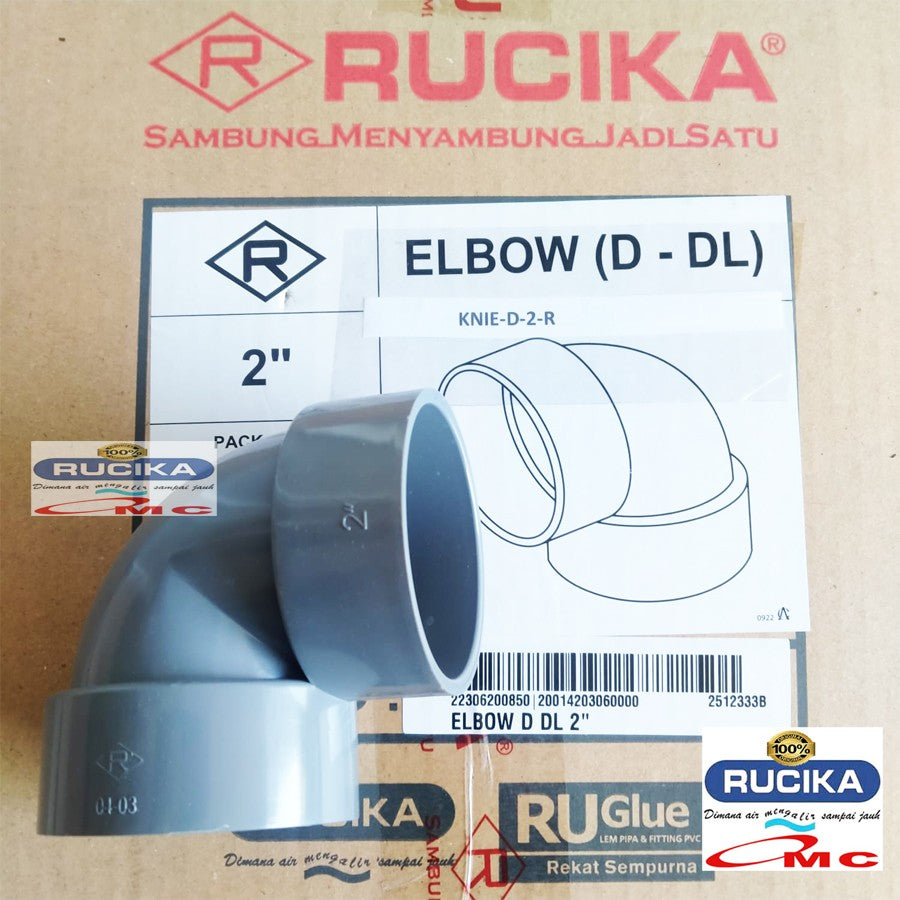 Sambungan Pipa Pralon Knee Keni Knie D-DL Elbow D Aw 2 Inch RUCIKA