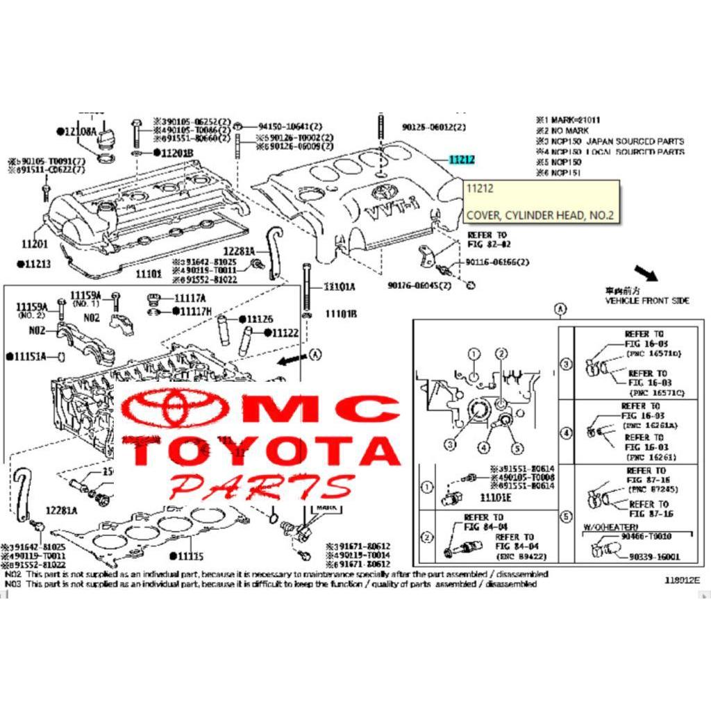 Cover Tutup Cylinder Cilinder Head Yaris Vios limo 11212-0M040