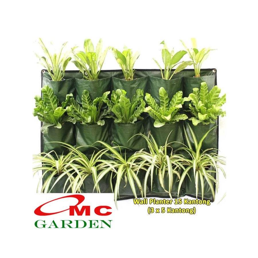 Wall Planter Bag Tas Polybag Dinding Easy Grow Vertikal Garden Pot Wadah Tanaman Bunga Hias Gantung 15 Kantong