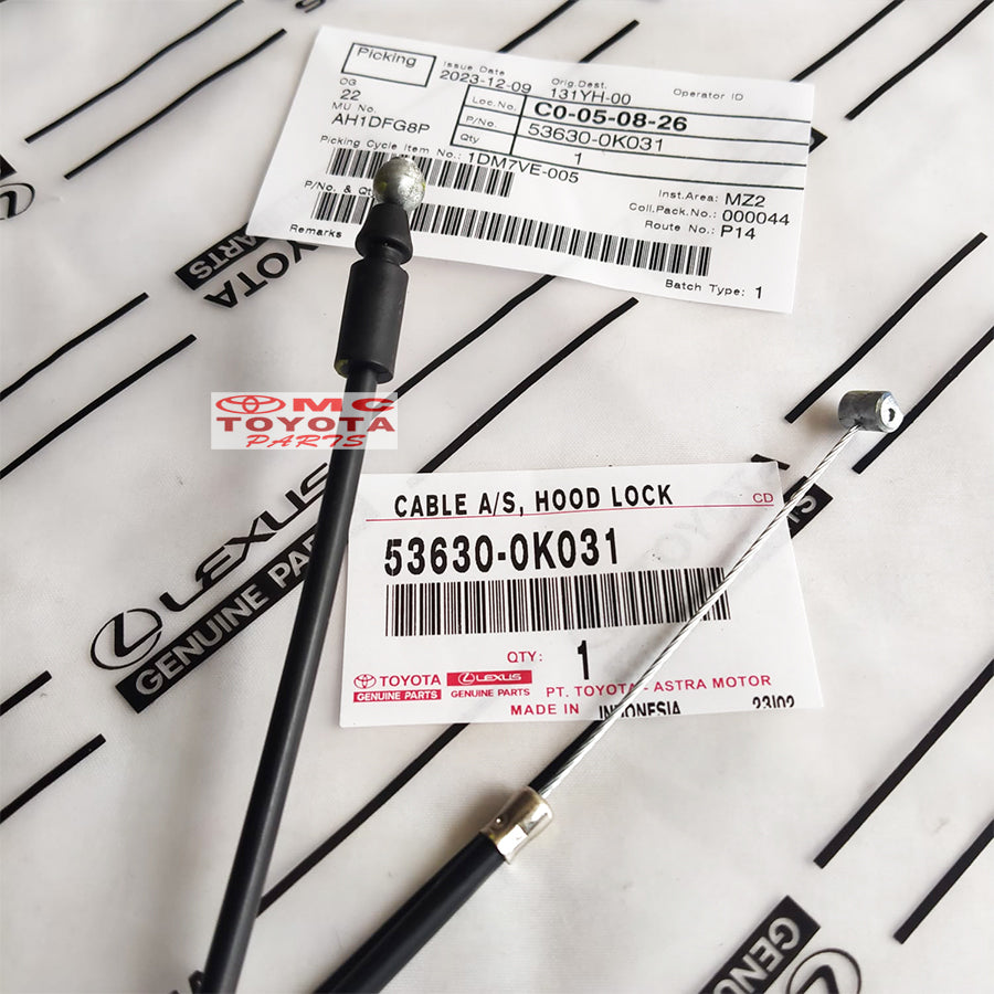Kabel Kunci Tarikan Kap Cup Mesin Original Kijang Innova 53630-0K031