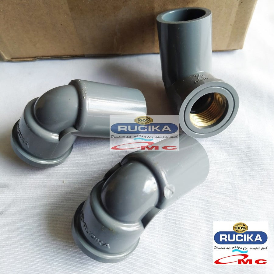 Pralon Knee Keni Drat Dalam Kuningan Faucet Elbow Mi 1/2" RUCIKA