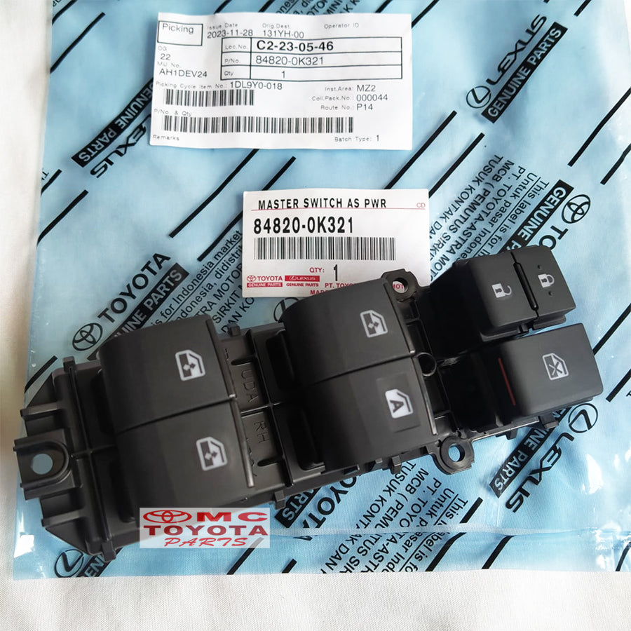 Saklar Switch Master Power Window Innova Reborn Fortuner VRZ 84820-0K321