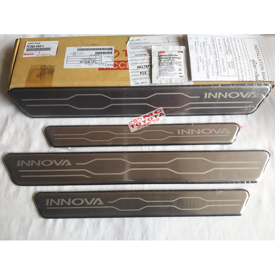 Sill Plate Scuff Plate Chrome 1set Innova Zenix Original PC382-0K01J Scuplate Silplate List Plate Sillplate Sillplat Silplat 1 Set