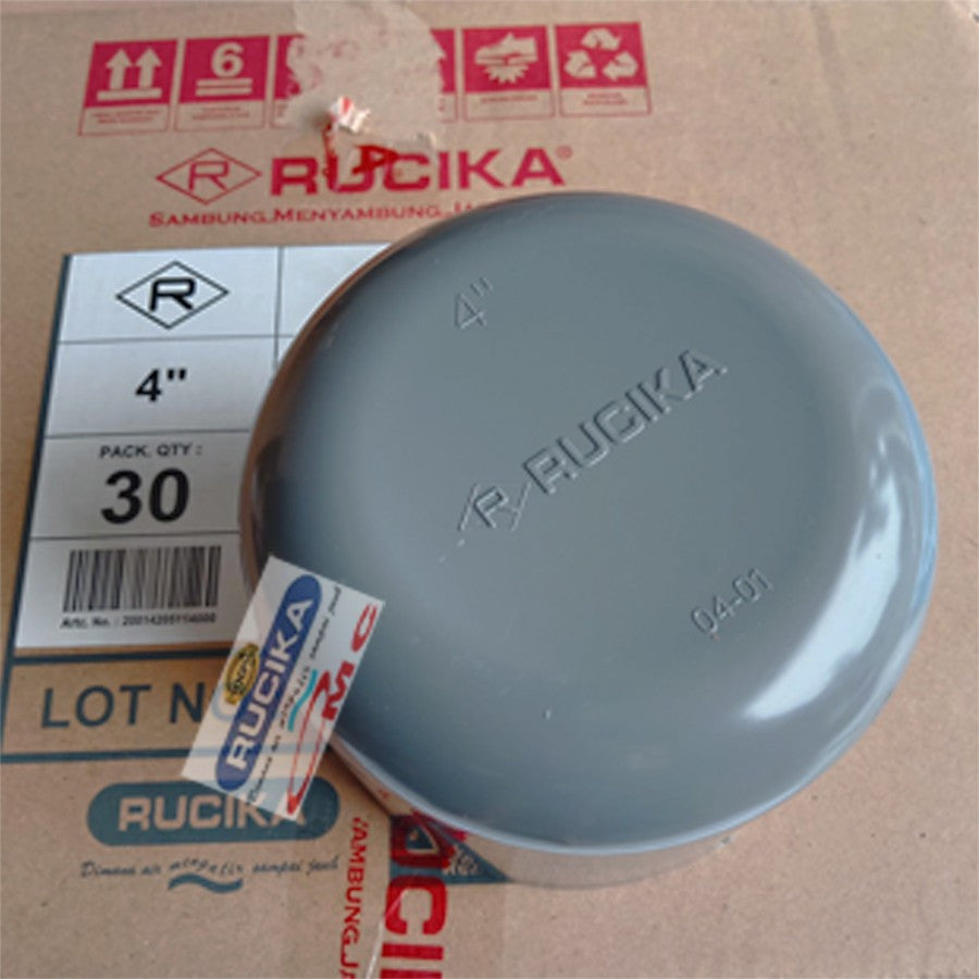 Fitting / Cap Dop Tutup Pipa PVC Cap Aw 4 Inci RUCIKA