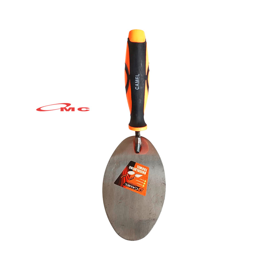 Camel Sendok Semen Tebal Bulat Gagang Karet Anti Slip Sendok Acian Alat Adukan Semen Pasir Cetok Tembok Sekop Skop Tanah Plat Baja Sendok Semen Bulat Camel 6" in 6 inch Heavy Duty