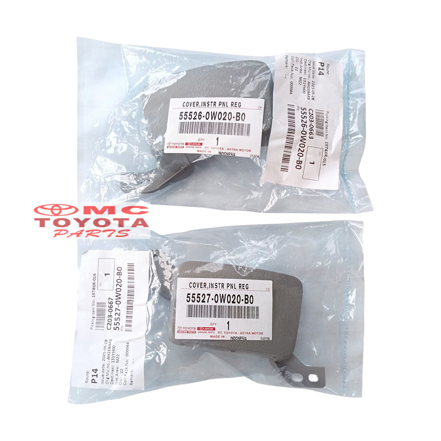 Tutup Cover Dashboard Samping Kanan Kiri Toyota Dyna Saurus Hino Dutro Original 55526-0W020-B0 / 55527-0W020-B0 Cover Tutup Meja Dashboard Cover Tutup Samping Dashboard Dasbor Dasboard Dynasaurus