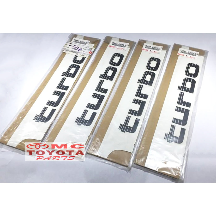 Sticker Turbo Land Cruiser VX80 HDJ80 Original Toyota 75994-60080-03 Stiker Turbo Body Landcruiser VX80 VX / VXR HDJ Label Tulisan turbo Samping Fender Belakang Warna Grey Abu Silver Ori