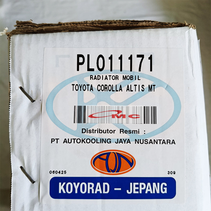 Radiator Corolla Altis Manual 2000-2006 Gen1 Koyorad Jepang Japan PL011171 Radiator Assy Toyota Altis Manual MT Gen 1 Tahun Lama Old