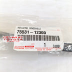 Karet Kaca Depan Lis Kaca Depan Corolla Twincam Bagian Atas Original Toyota 75531-12300 Moulding Molding Karet List Kaca Depan Atas Chrome