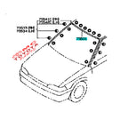 Karet Kaca Depan Lis Kaca Depan Corolla Twincam Bagian Atas Original Toyota 75531-12300 Moulding Molding Karet List Kaca Depan Atas Chrome