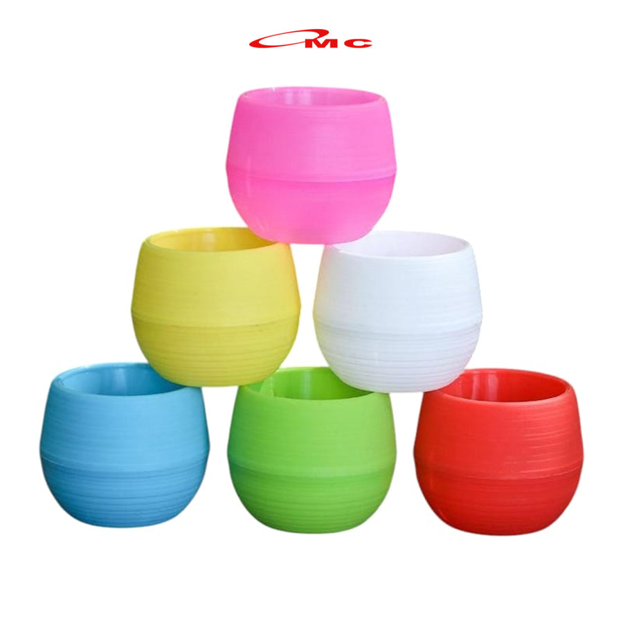 Pot Bulat Mini Self Watering Pot Bunga Warna Warni Pot Plastik Tanaman Hias Pot Bola Telur Sukulen Sekulen Kaktus Katus Vas Bunga Shabby Vintage Dekor