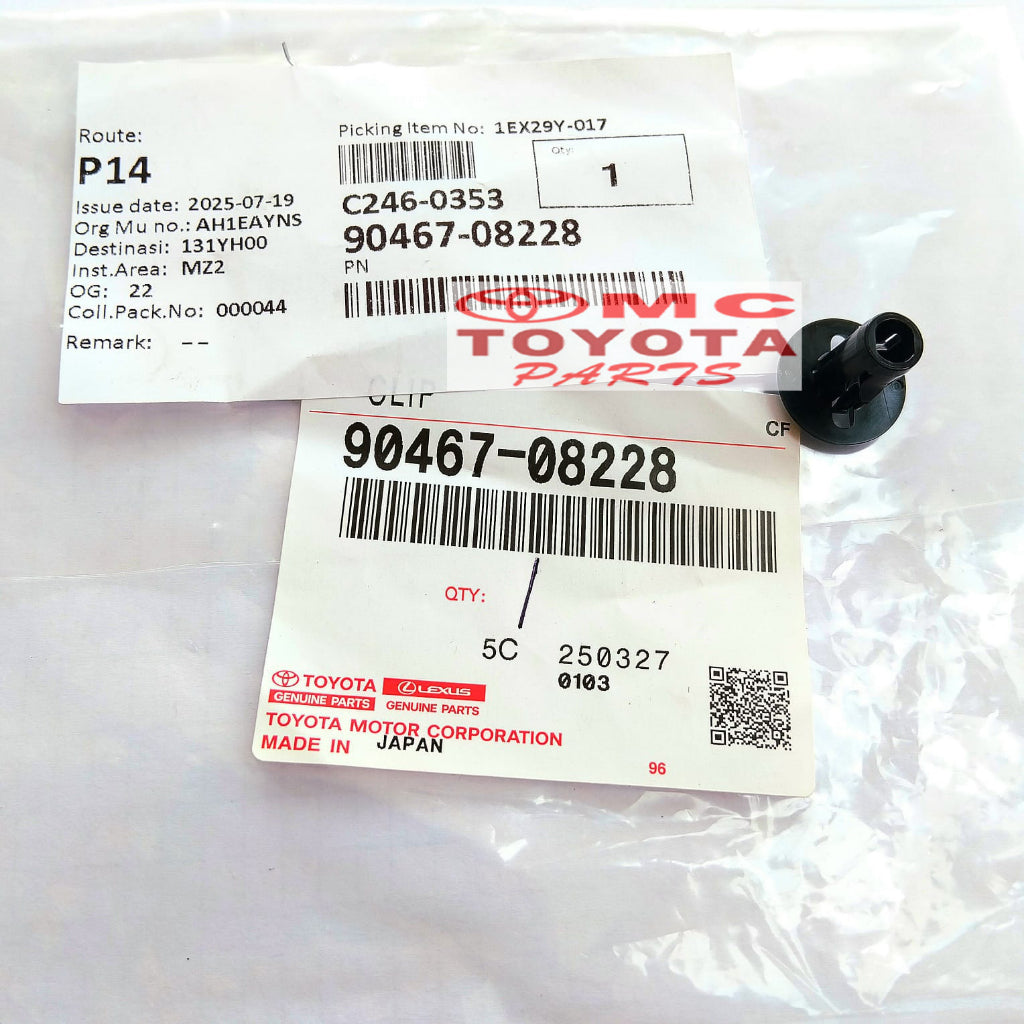 Klip Kancing Plastik  Karet Fender Samping Spakbor  Land Cruiser Original  90467-08228