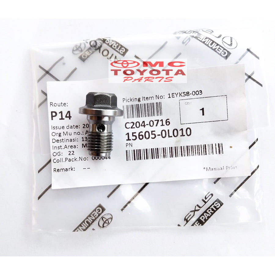 Baut Pipa Zet jet Valve Oli Oil Fortuner Kijang Innova Hilux Diesel 2KD 1KD 15605-0L010 Original