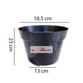 Pot Bunga Tanaman Hias Bulat Plastik Polos Hitam 18CM