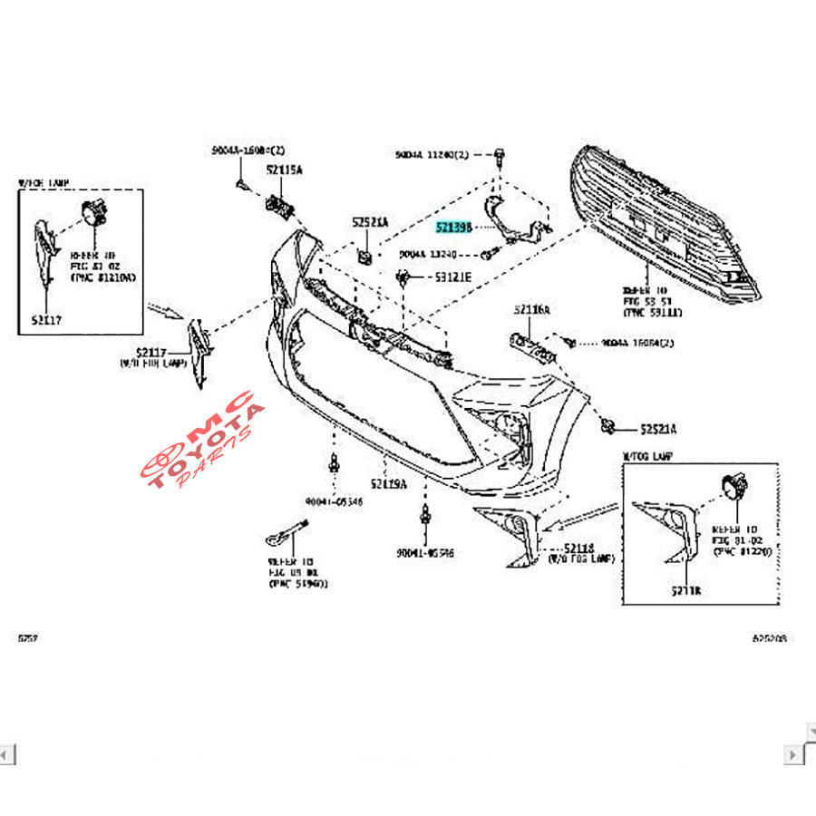Bracket Bullhed BRACE Brace Front Bumper  New Avanza Veloz / Xenia  52139-BZ060