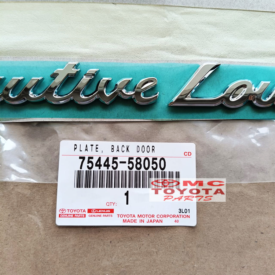 Emblem Executive Lounge Alphard Vellfire Tulisan Executive Lounge Chrome Original Toyota 75445-58050 Emblem Logo Sticker Stiker Bagasi Pintu Belakang Ori