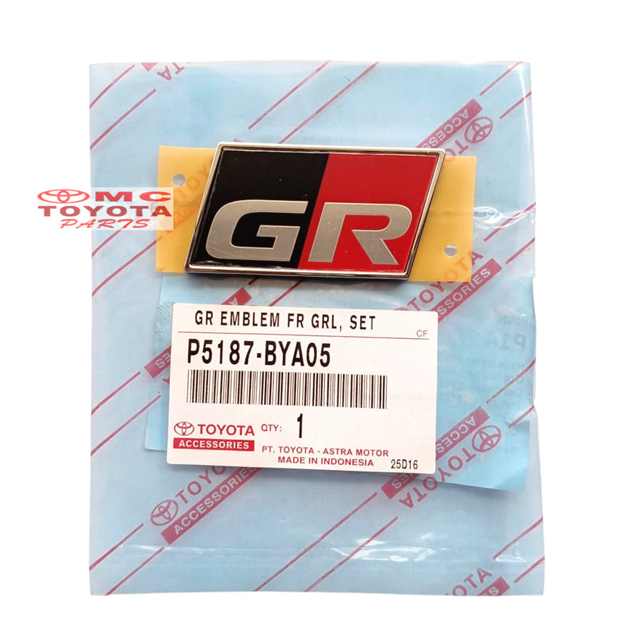 Emblem Logo Grille Depan GR Original Toyota Raize Agya Fortuner GR Chrome P5187-BYA05 Emblem GR Logo GR Tanpa Sport Toyota Gazoo Racing Sticker Stiker Emblem Grill Depan