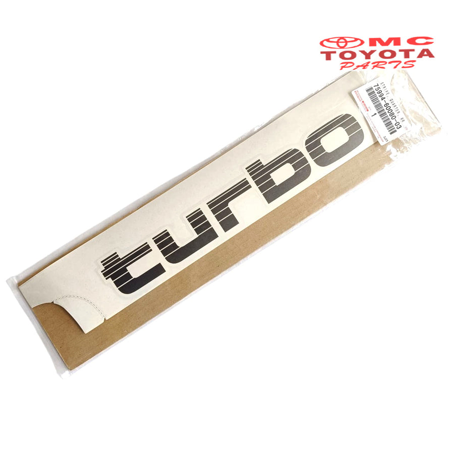 Sticker Turbo Land Cruiser VX80 HDJ80 Original Toyota 75994-60080-03 Stiker Turbo Body Landcruiser VX80 VX / VXR HDJ Label Tulisan turbo Samping Fender Belakang Warna Grey Abu Silver Ori