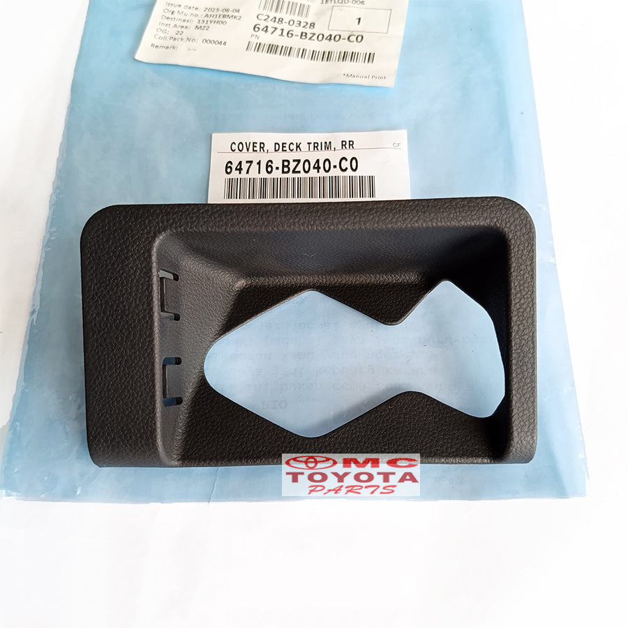 Cover Sill Plate Belakang Lubang Kunci Bawah Bagasi Agya Ayla Original 64716-BZ040-C0 Cover Side Deck Trim Cover Door Lock Deck Bagasi Cover Doorlock