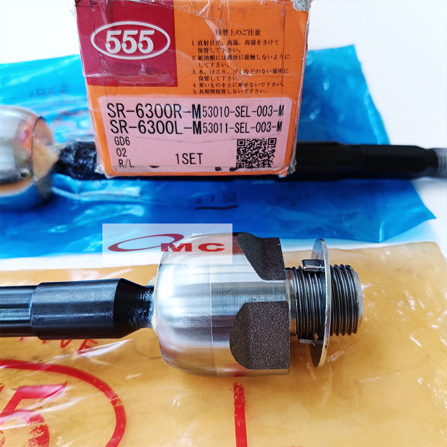 Rack End Long Tie Rod Sepasang Depan Honda Jazz GD3 City GD8 2003-2007 Idsi Vtec Original 555 Japan SR-6300 / 53010 SEL Long Tierod Terod Three Five