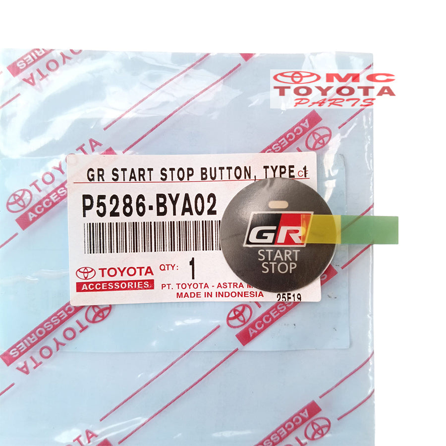 Sticker Stiker GR Start Stop Button Engine Agya GR Raize GR Rush GR Avanza Veloz GR 2022 Up Original Toyota P5286-BYA02 Emblem Logo Stiker Tombol Engine Start Stop GR Sport