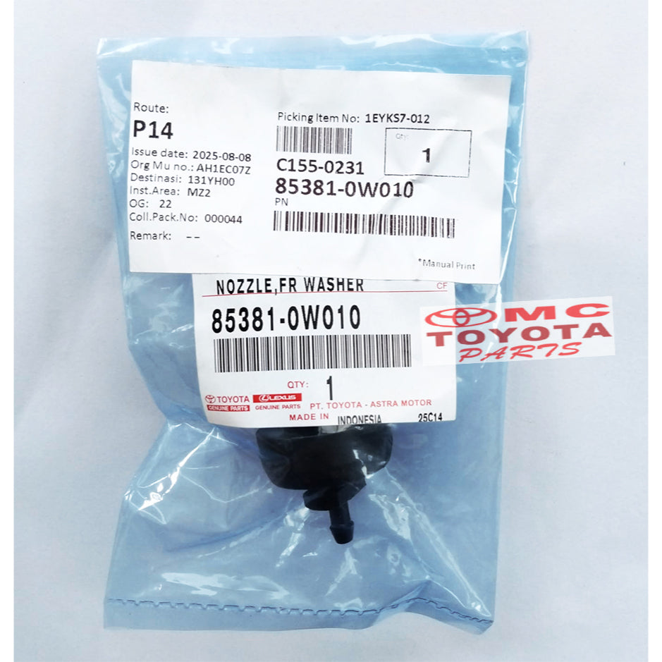 Washer Nozzle Nozle Nosel Semprot Air Wiper Kaca Depan Dyna Saurus Hino Dutro 85381-0W010 Original