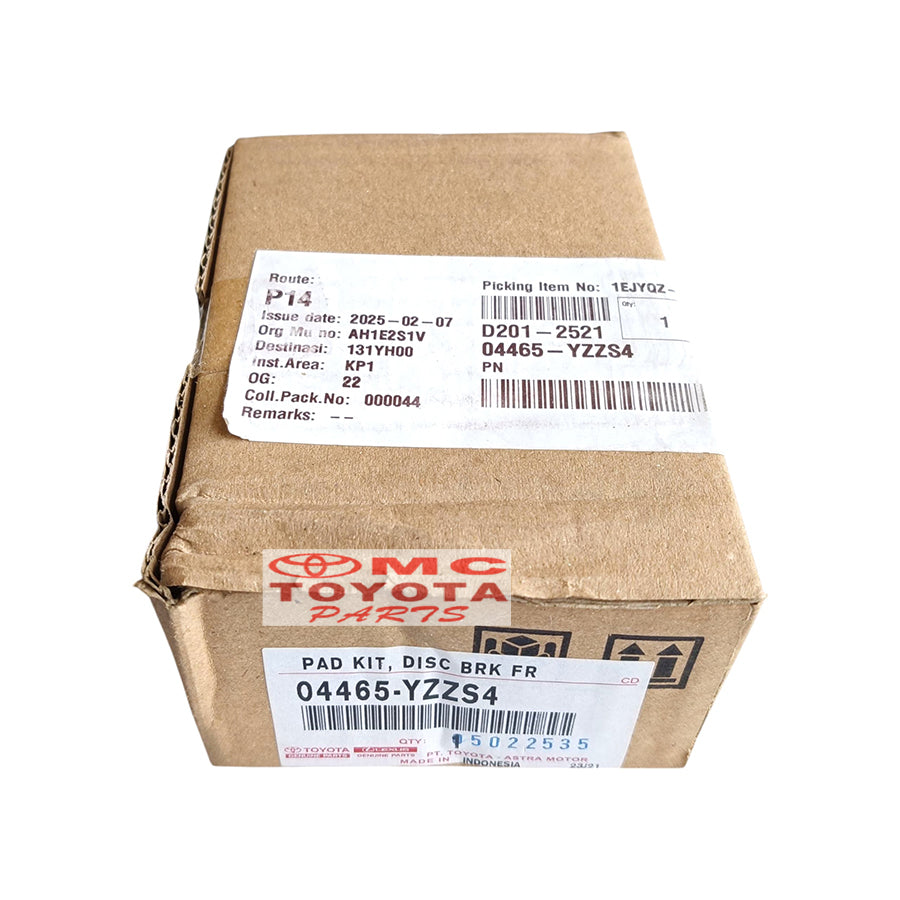 Brake Pad Kampas Rem Depan Agya Ayla Manual MT Original 04465-YZZS4