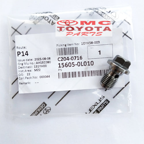 Baut Pipa Zet jet Valve Oli Oil Fortuner Kijang Innova Hilux Diesel 2KD 1KD 15605-0L010 Original