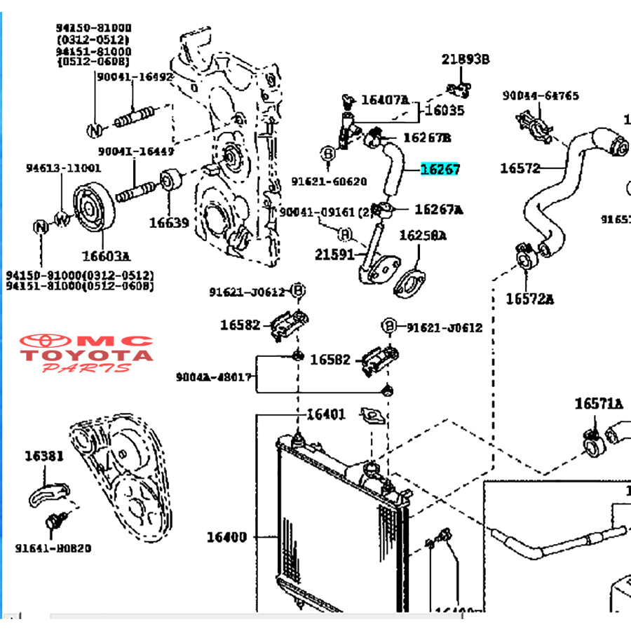 Selang Hose Water By Pass Avanza Xenia Rush Terios Original 16267-BZ010 Selang By Pass Radiator Hose Water Pass Selang Bypass Selang Radiator Ori