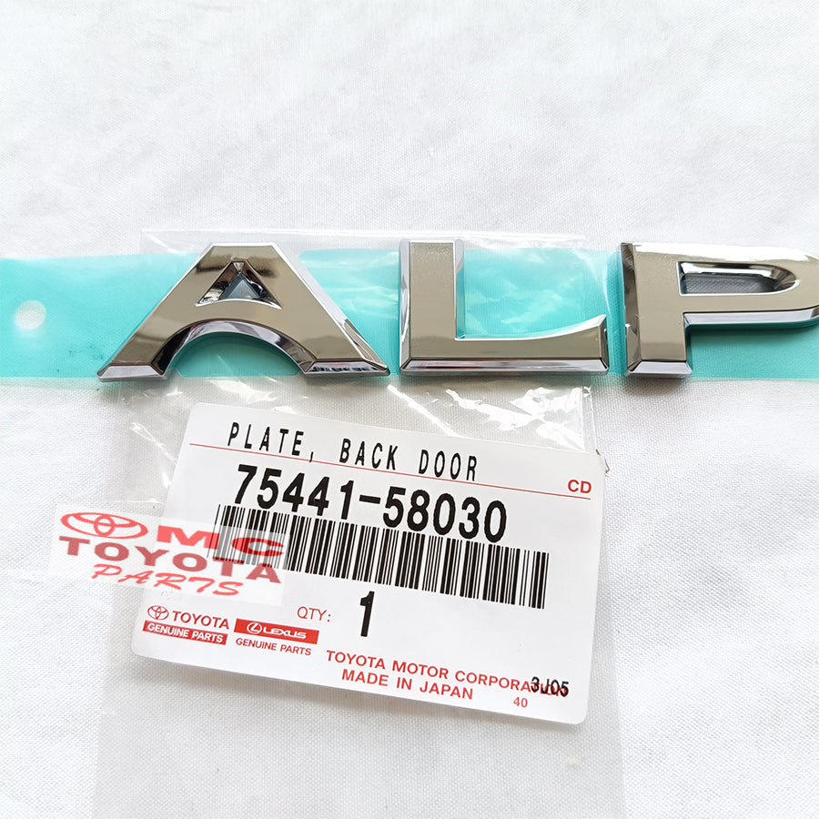 Emblem Belakang Tulisan ALPHARD XH20 AGH30 2008-2018 Chrome Original Toyota Alphard Vellfire 75441-58030 / 75441-58070 Emblem Logo Sticker Stiker Bagasi Pintu Belakang Ori