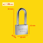 Gembok Satin Leher Panjang 40mm 1092-001 Hasston Prohex Heavy Duty Lock Padlock 4 Keys Gembok Safety Gembok Hasston 40mm Gembok Prohex Kunci Gembok Chrome Gembok Leher Panjang 40 mm Long Haston