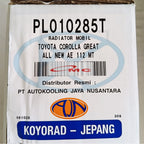 Radiator Toyota Great Corolla All New Manual Original Koyorad Japan PL010285T Radiator Assy All New Corolla Great AE112 Manual MT PL010285