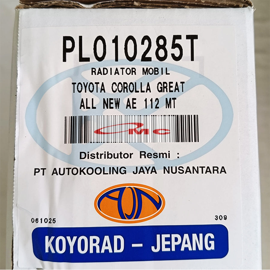 Radiator Toyota Great Corolla All New Manual Original Koyorad Japan PL010285T Radiator Assy All New Corolla Great AE112 Manual MT PL010285