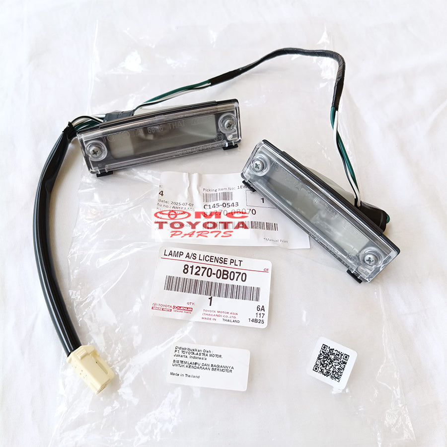 Lampu Plat Nomor Belakang Kijang Kapsul Innova Fortuner VNT Original Toyota 81270-0B070 1set Lampu Plat Nomer LED Super Bright Lampu Plat Nomor Bagasi Inova 1 Set Ori