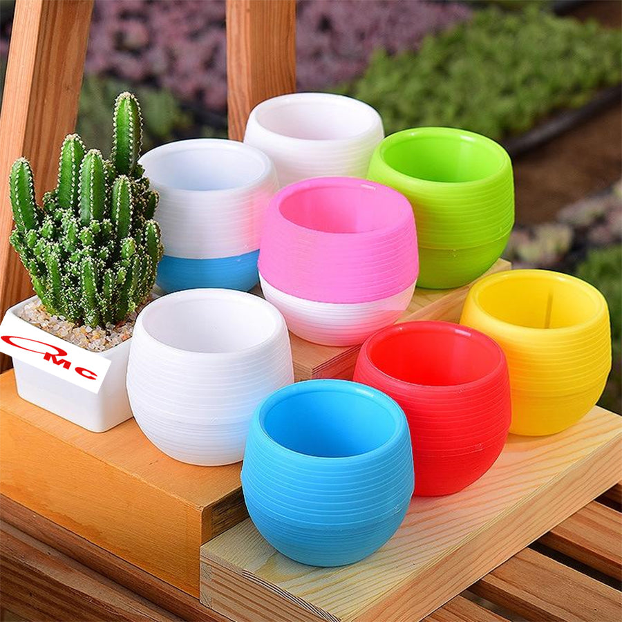 Pot Bulat Mini Self Watering Pot Bunga Warna Warni Pot Plastik Tanaman Hias Pot Bola Telur Sukulen Sekulen Kaktus Katus Vas Bunga Shabby Vintage Dekor