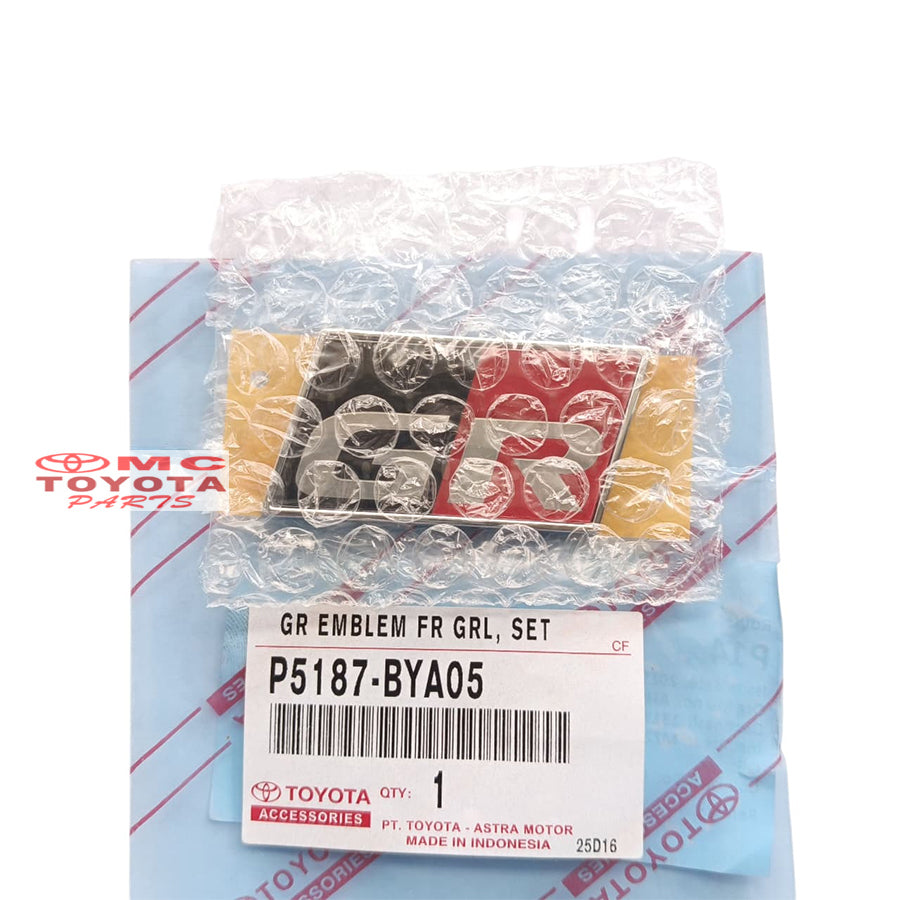 Emblem Logo Grille Depan GR Original Toyota Raize Agya Fortuner GR Chrome P5187-BYA05 Emblem GR Logo GR Tanpa Sport Toyota Gazoo Racing Sticker Stiker Emblem Grill Depan