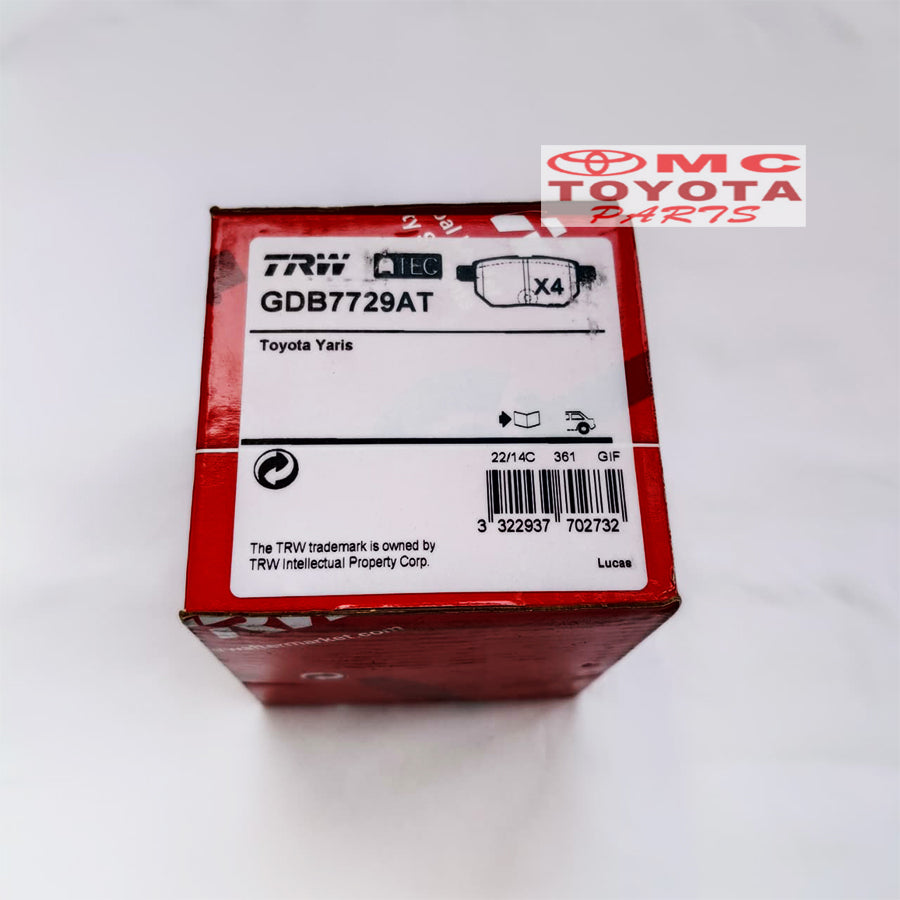Brake Pad Kampas Rem Belakang Yaris New Corolla Altis GDB-7729 TRW