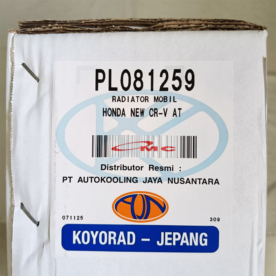 Radiator Honda CRV Gen 2 Matic 2002-2006 Koyorad Jepang Japan PL081259 Radiator Assy Honda New CRV Gen 2 Matic Automatic AT Matik