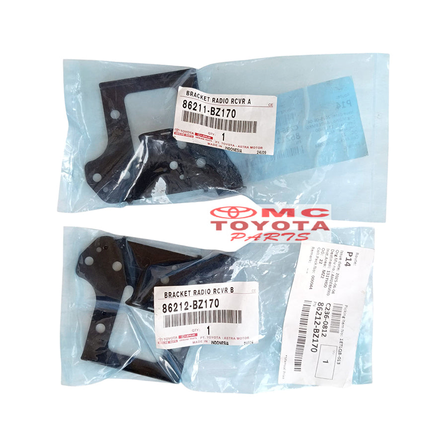 Bracket Breket Tape Kanan Kiri Breket Head Unit Dudukan Tape Agya Ayla Original 86211-BZ170 / 86212-BZ170 Braket Bracket Tape Radio Breket Tip Breket Dudukan Tape Head unit Ori