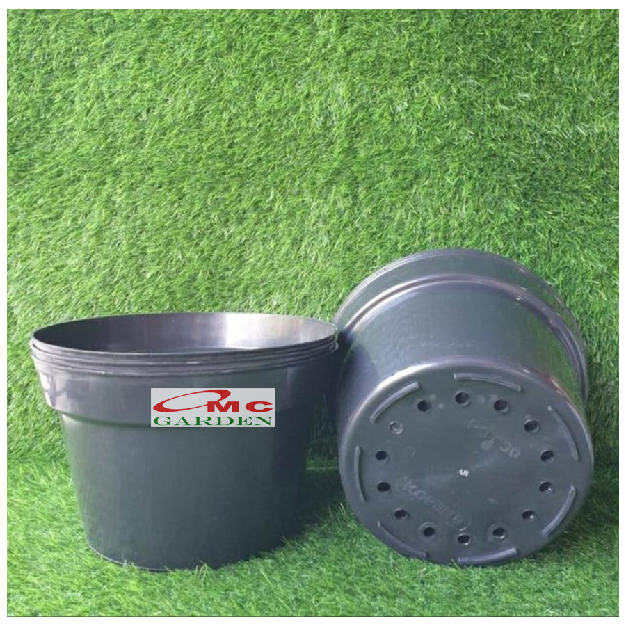 Pot Tanaman Hias Bunga Bonsai Hitam Plastik Jumbo 30cm