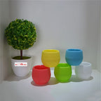 Pot Bulat Mini Self Watering Pot Bunga Warna Warni Pot Plastik Tanaman Hias Pot Bola Telur Sukulen Sekulen Kaktus Katus Vas Bunga Shabby Vintage Dekor