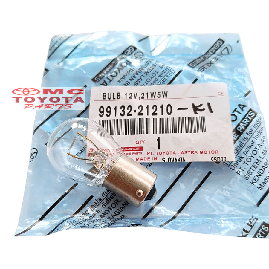 Bohlam Lampu Sein Kaki 1 12V P21W Mobil Toyota Universal Kijang Innova Fortuner Avanza Agya Vios Yaris Corolla Original 99132-21210-K1 Bohlam Sen Mundur Atret Bulb Bolam Lampu Rem Stop Lamp Senja Bohlam Riting Reting Ori