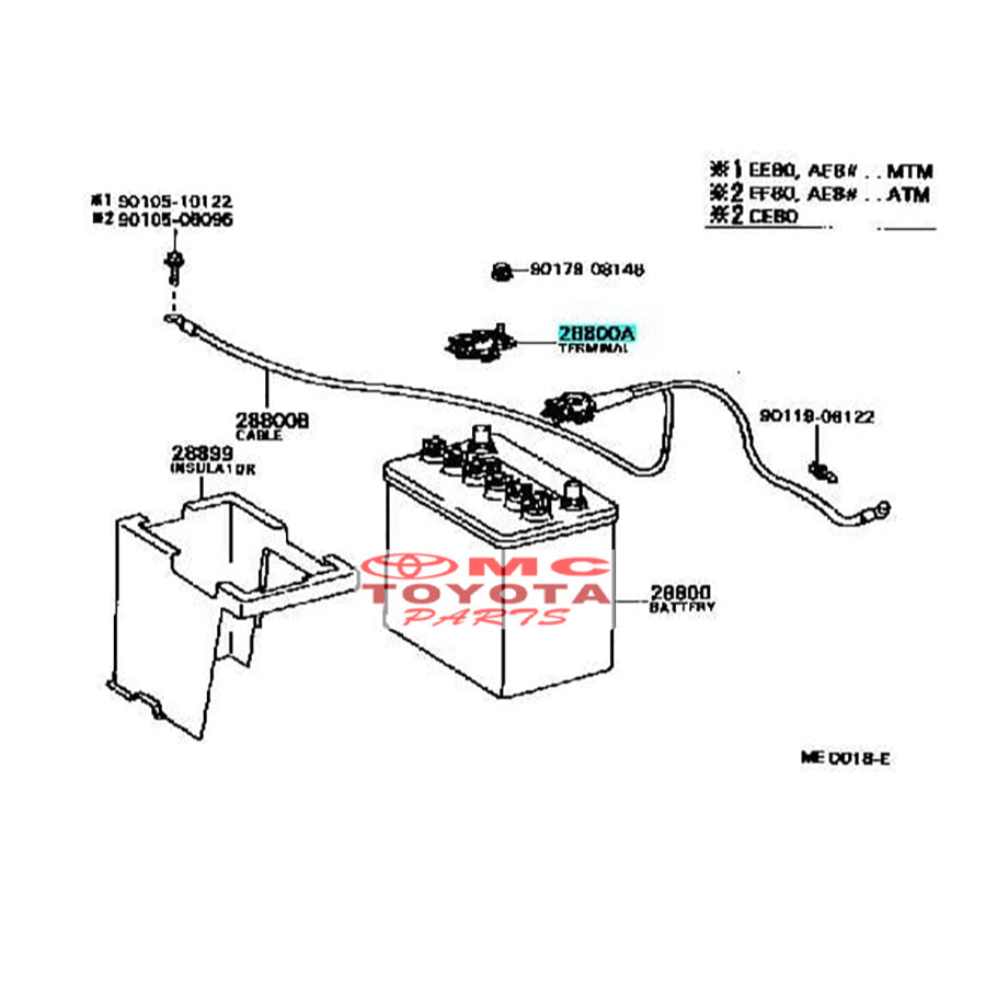 Terminal Aki Klem Accu Batteri Kepala Accu Land Cruiser VX80 Starlet Corolla Corona Hilux Camry Hiace Supra 90982-05030 Original