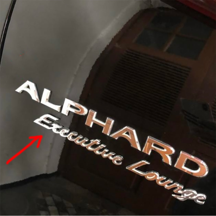 Emblem Executive Lounge Alphard Vellfire Tulisan Executive Lounge Chrome Original Toyota 75445-58050 Emblem Logo Sticker Stiker Bagasi Pintu Belakang Ori